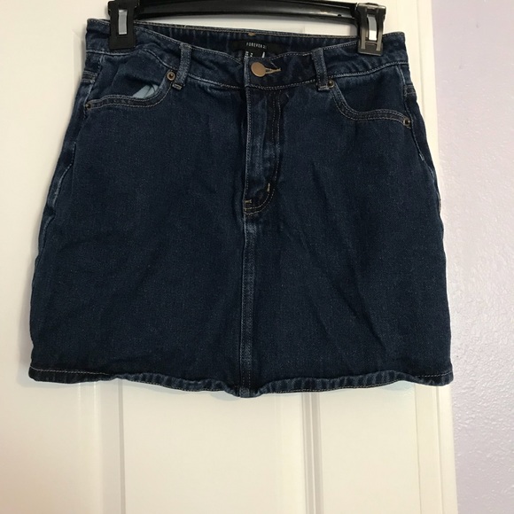 Forever 21 Dresses & Skirts - Forever 21 dark blue denim mini skirt!